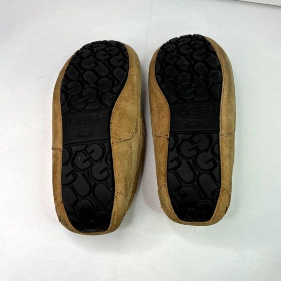 Ugg Ascot Slipper Brown Suede White Fur Slip Ons Mocassin Cozy Slippers - Picture 9 of 9